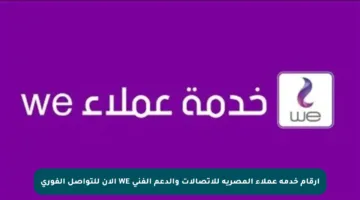 أرقام خدمة عملاء المصرية للاتصالات والدعم الفني WE الآن للتواصل الفوري